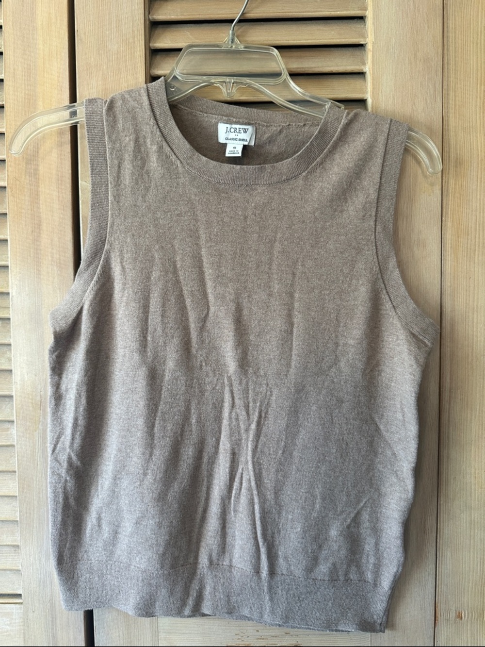 J. Crew Women's Knit Sleeveless Tank Top in Taupe Brown